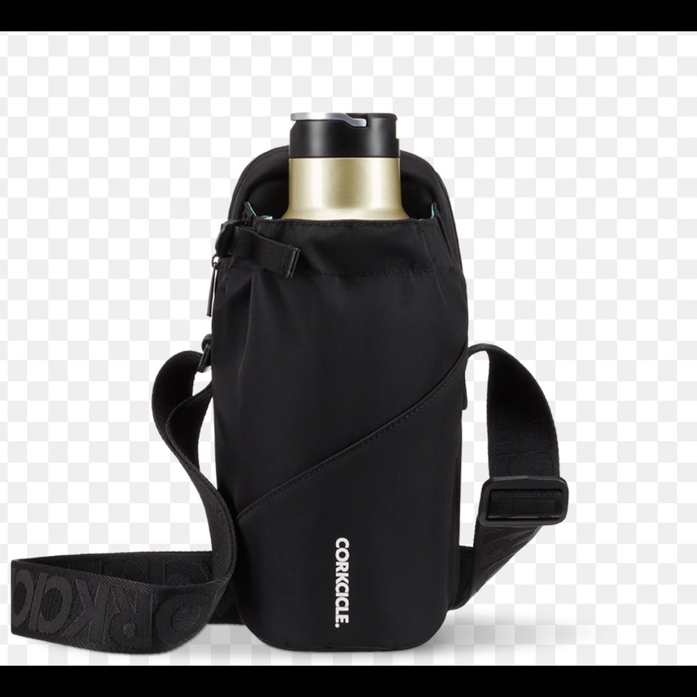 Corkcicle sling black and teal blue